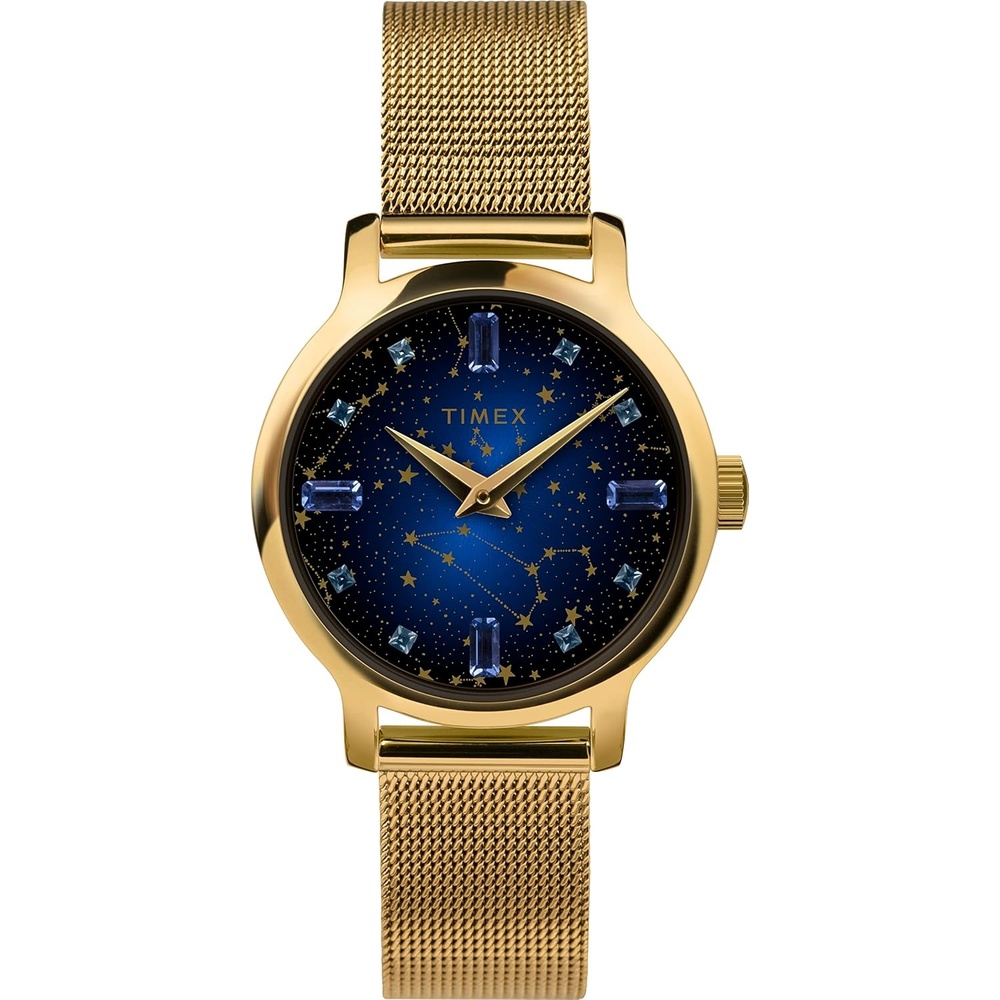 image:imageTimex Womens Celestial 31mm Watch  GoldTone Bracelet Blue Dial GoldTone CaseBlueGold