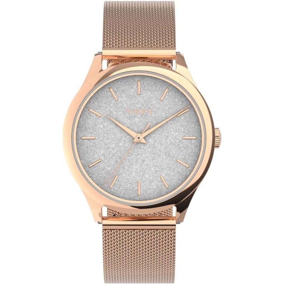 image:imageTimex Womens Celestial Opulence 32mm Watch with Rose GoldTone Stainless Steel Mesh Bracelet