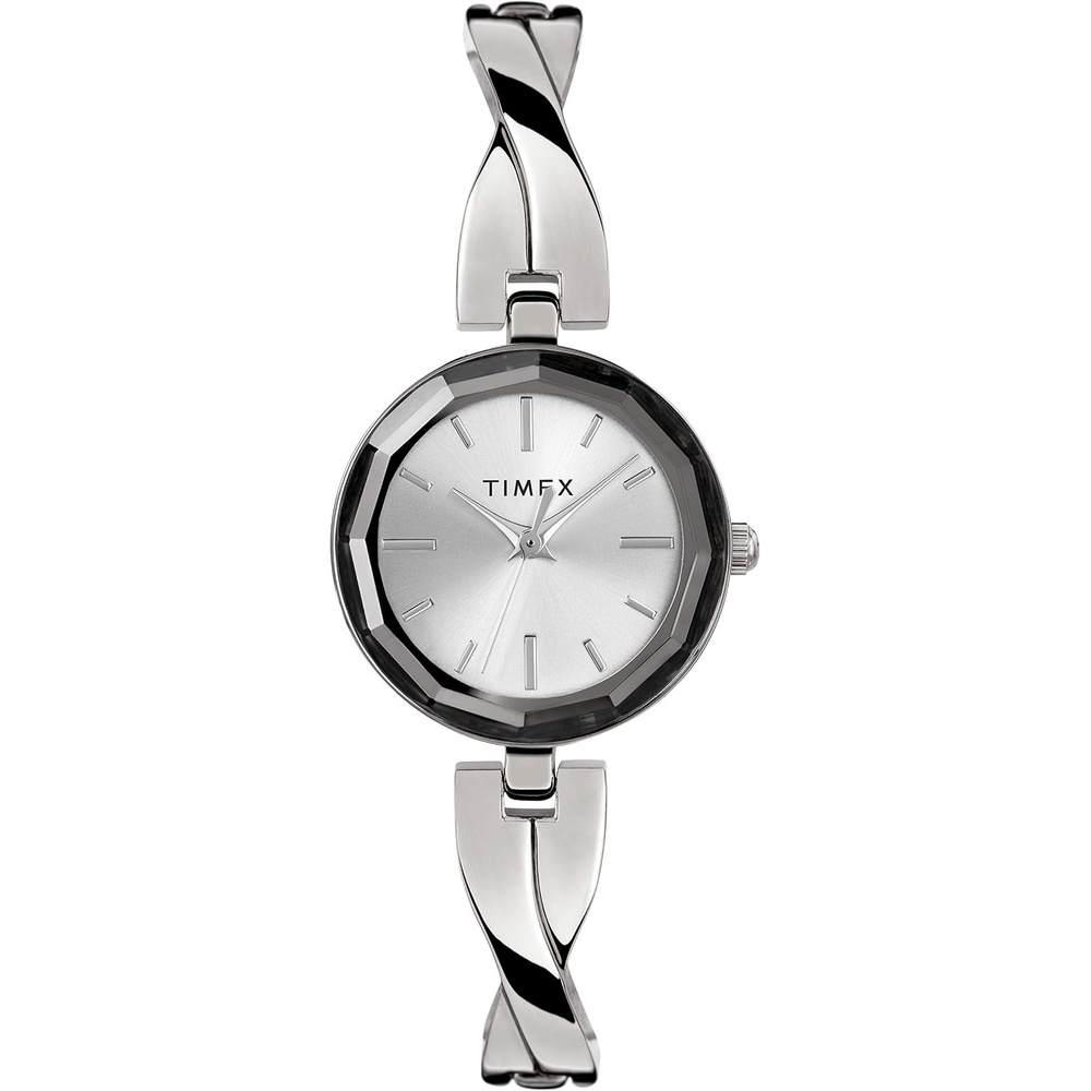 image:imageTimex Womens Dress Faceted Crystal 26mm WatchSilverTone