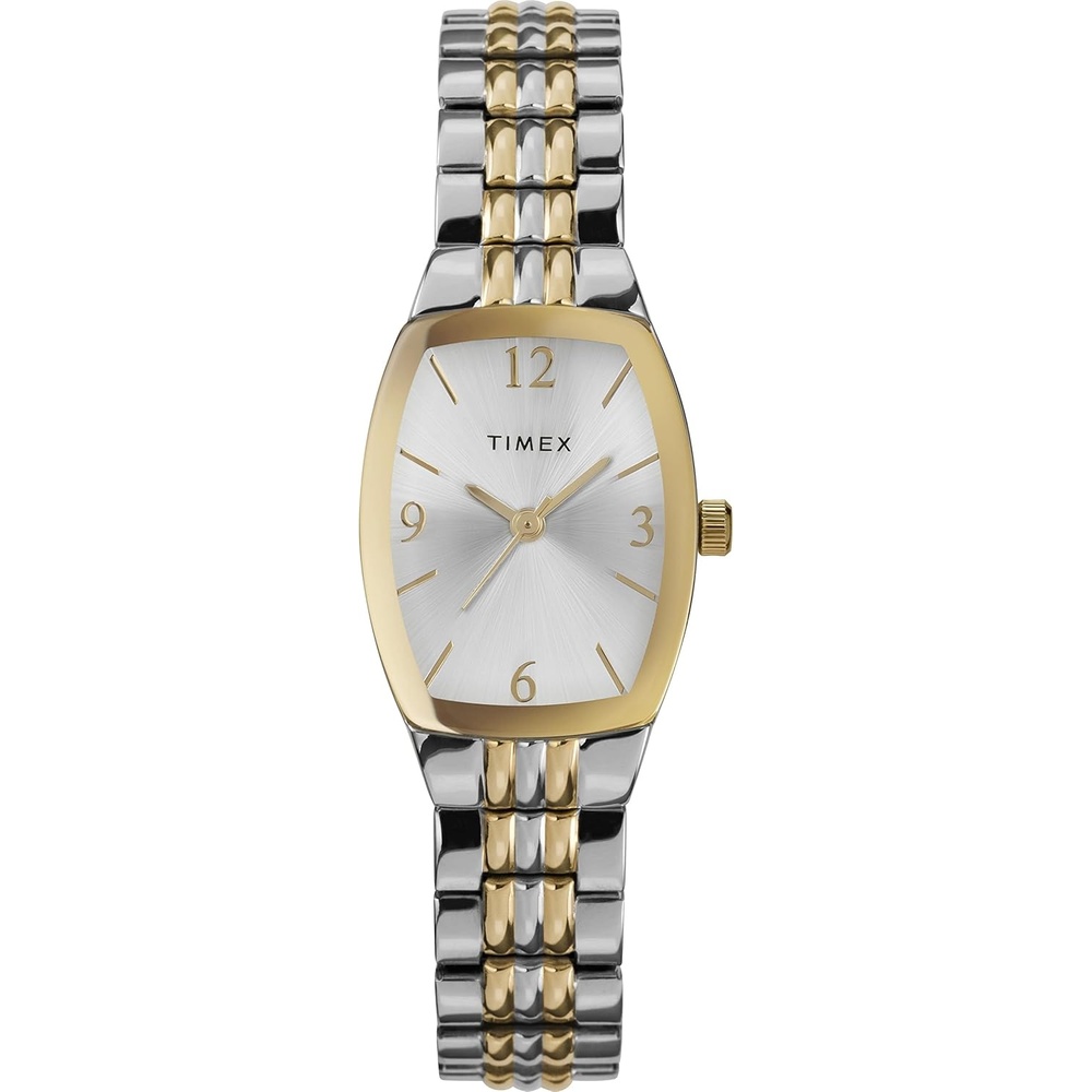 image:imageTimex Womens Dress Tonneau 21mm WatchTwoToneSilverToneSilverTone