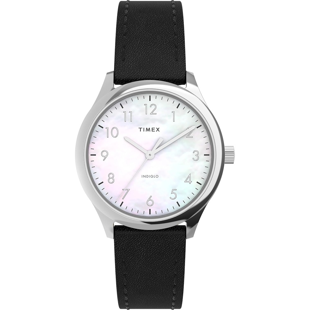 image:imageTimex Womens Easy Reader WatchBlackSilverToneMother of Pearl32mm