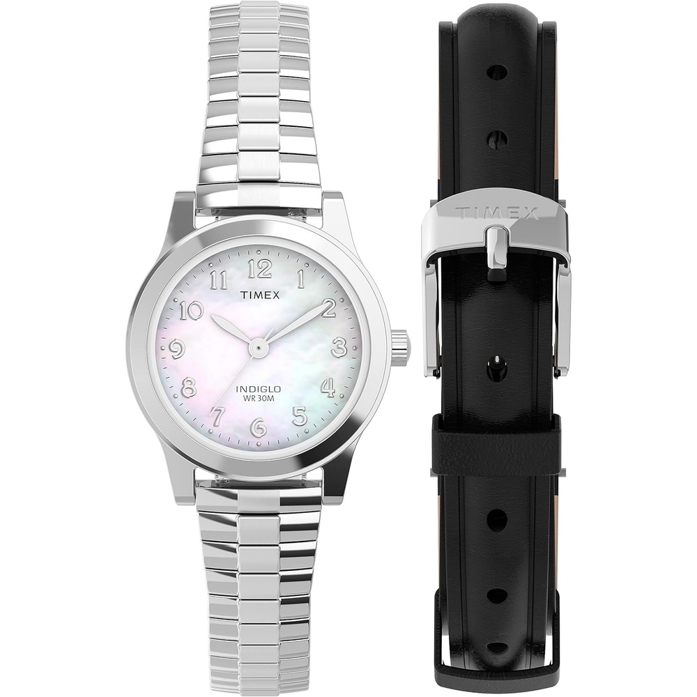 image:imageTimex Womens Essex Ave 25mm WatchSilverToneMother of PearlSilverToneBox Set