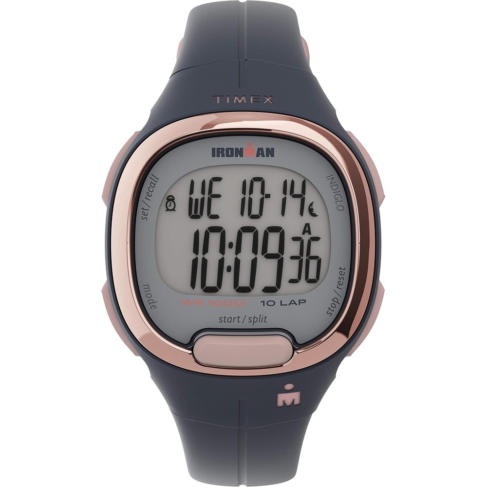 image:imageTimex Womens Ironman Triathlon Transit 33mm Resin Strap WatchBlueRose GoldTone