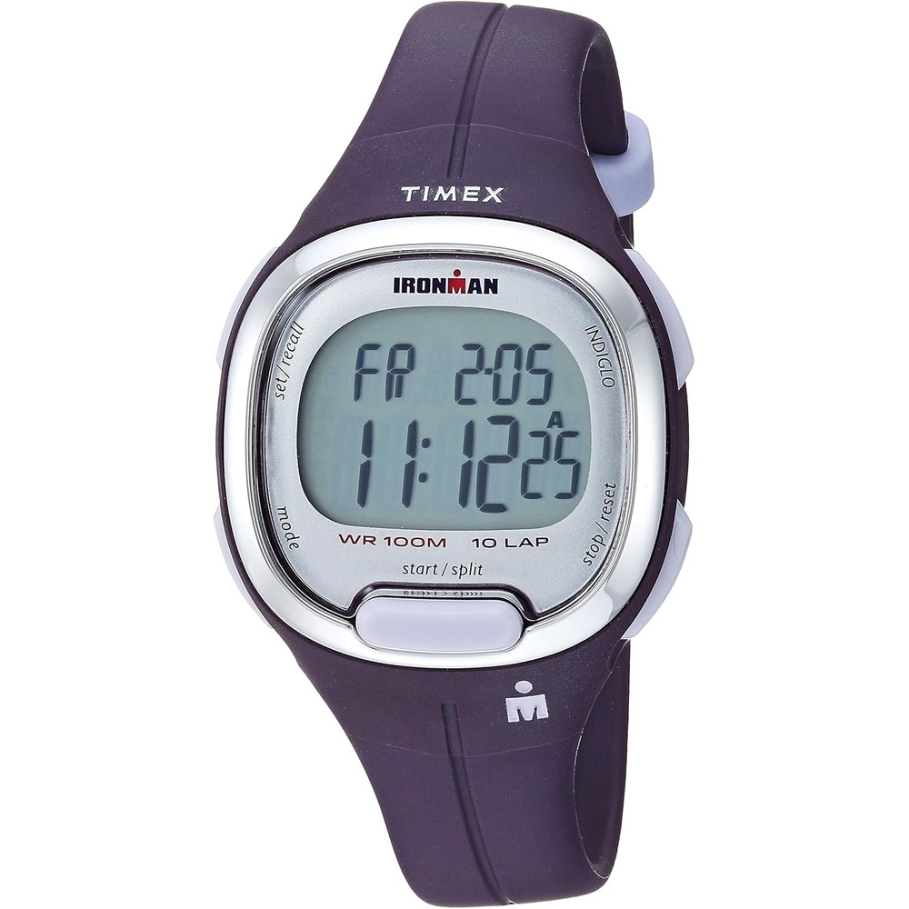 image:imageTimex Womens Ironman Triathlon Transit 33mm Resin Strap WatchPurpleSilverTone