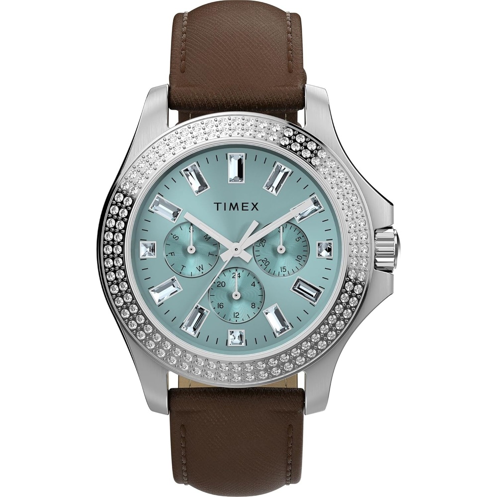 image:imageTimex Womens Kaia 40mm WatchBrownSilverToneBlue