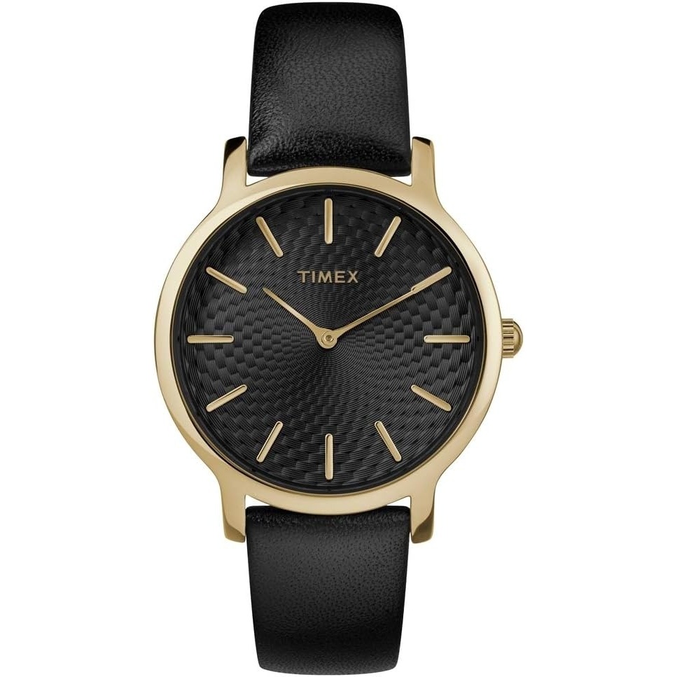 image:imageTimex Womens Metropolitan 34mm Dress WatchBlackGoldTone