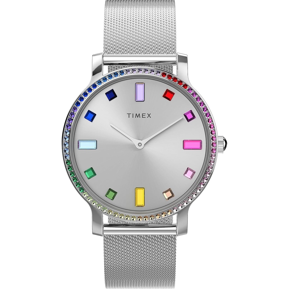 image:imageTimex Womens Transcend 34mm WatchSilverToneSilverToneSilverToneRainbow