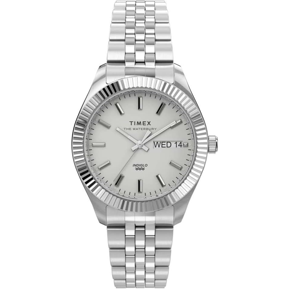 image:imageTimex Womens Waterbury Legacy Boyfriend 36mm WatchSilverWhite