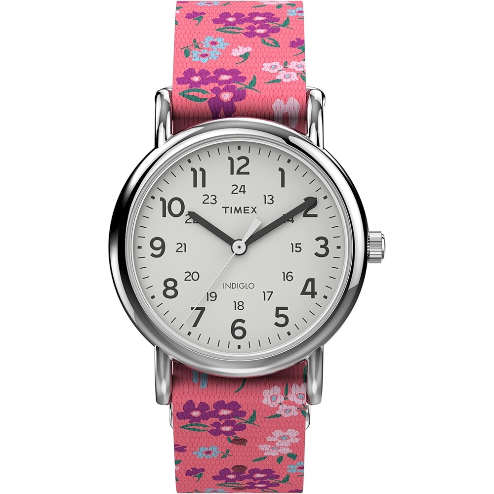image:imageTimex Womens Weekender 31mm WatchPinkWhiteSilverTone