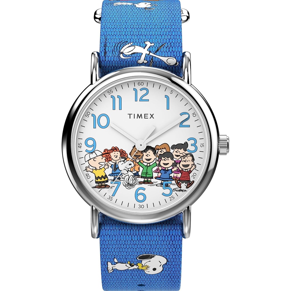 image:imageTimex Womens Weekender Seasonal 38mm Watch Blue Strap White Dial SilverTone Case