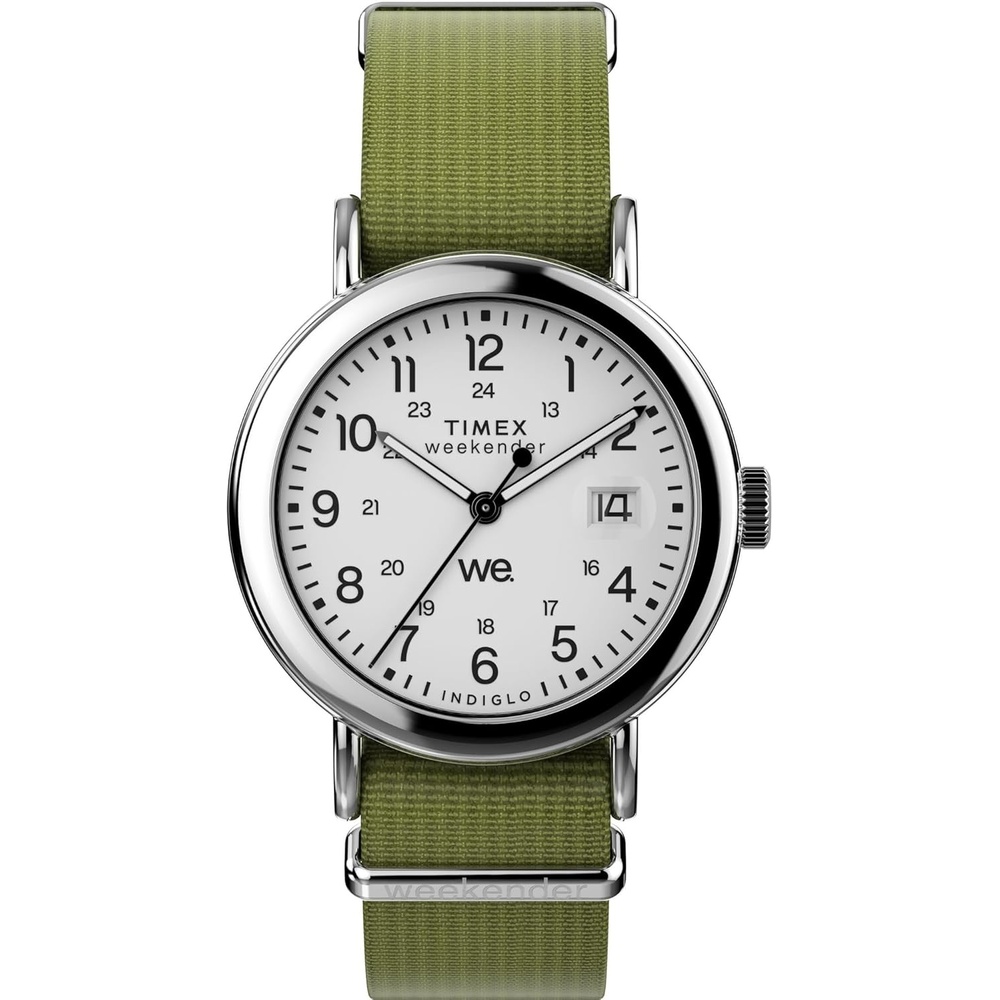 image:imageTimex X Peanuts Unisex Weekender 36mm WatchGreenSilverToneWhite