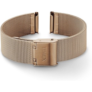 Timex 16mm Stainless Steel Mesh Bracelet – Silver-Tone with Self-Adjust Clasp(Rose Gold-Tone)