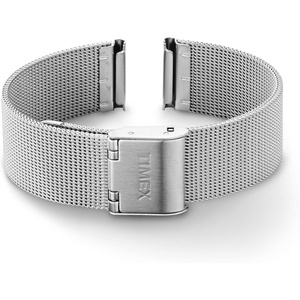 Timex 16mm Stainless Steel Mesh Bracelet – Silver-Tone with Self-Adjust Clasp(Silver-Tone)