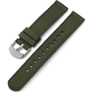 Timex 18mm Fabric Strap – Green with Silver-Tone Buckle(Green/Silver-Tone)