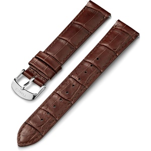 Timex 20mm Genuine Leather Strap – Dark Brown with Silver-Tone Buckle(Brown Croco/Silver-Tone)
