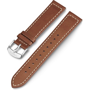 Timex 20mm Genuine Leather Strap – Dark Brown with Silver-Tone Buckle(Brown/Silver-Tone)