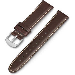 Timex 20mm Genuine Leather Strap – Dark Brown with Silver-Tone Buckle(Dark Brown/Silver-Tone)