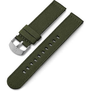 Timex 20mm Genuine Leather Strap – Dark Brown with Silver-Tone Buckle(Green/Silver-Tone)
