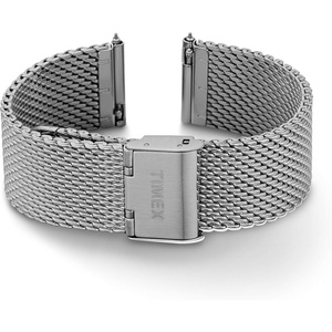 Timex 20mm Stainless Steel Mesh Bracelet – Rose Gold-Tone with Self-Adjust Clasp(Silver-Tone)