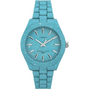 Timex Eco-Friendly 37mm Women’s Analog Watch | Made from Recycled Ocean Plastic | Luminant Hand Markers(Light Blue)