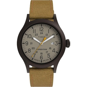Timex Expedition Scout 40mm Men’s Analog Watch | Luminous Hands | Durable Comfortable Adjustable Strap | 24 Hour Time | Rugged Outdoor Watch | 50M Water Resistance(Brown/Gunmetal/Tan)