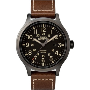 Timex Expedition Scout 40mm Men’s Analog Watch | Luminous Hands | Durable Comfortable Adjustable Strap | 24 Hour Time | Rugged Outdoor Watch | 50M Water Resistance(Brown/Black)