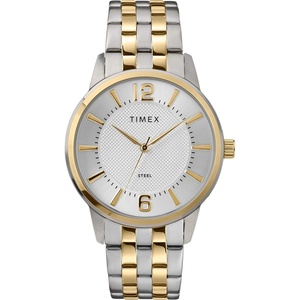 Timex Men’s Dress Analog 40mm Stainless Steel Bracelet Watch(Two-Tone)