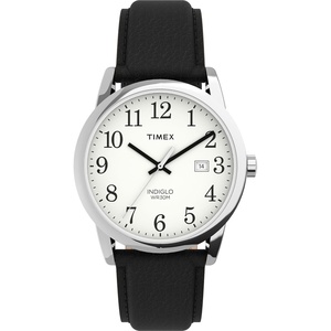 Timex Men’s Easy Reader Watch(Black/Silver-Tone/White/38mm)