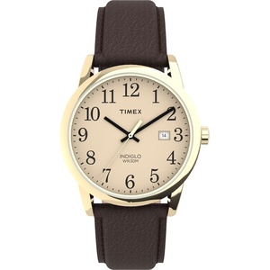 Timex Men’s Easy Reader Watch(Brown/Gold-Tone/Cream/38mm)