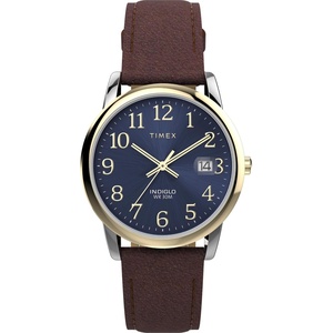Timex Men’s Easy Reader Watch(Brown/Silver-Tone/Blue/35mm)
