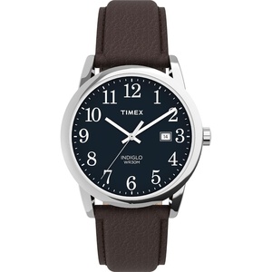 Timex Men’s Easy Reader Watch(Brown/Silver-Tone/Blue/A/38mm)