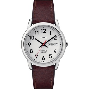Timex Men’s Easy Reader Watch(Brown/Silver-Tone/White/35mm)
