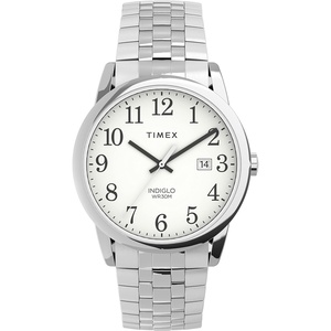 Timex Men’s Easy Reader Watch(Silver-Tone/Silver-Tone/White/38mm)
