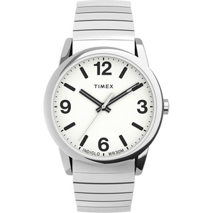 Timex Men’s Easy Reader Watch(Silver-Tone/Silver-Tone/White/B/38mm)