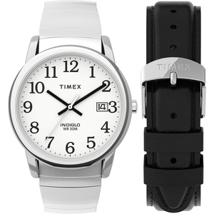 Timex Men’s Easy Reader Watch(Silver-Tone/Silver-Tone/White/D/35mm)