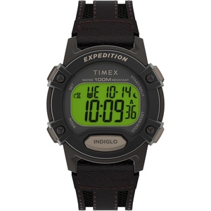 Timex Men’s Expedition Digital CAT5 41mm Watch(Brown/Digital Green/Brown)