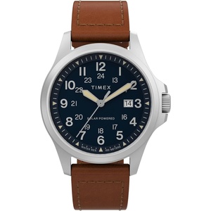 Timex Men’s Expedition North Field Post Solar 41mm Watch(Brown/Blue)