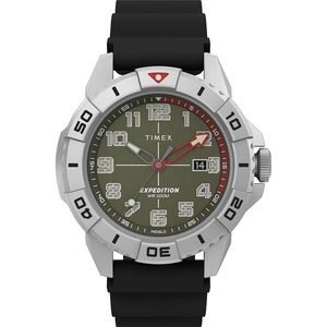 Timex Men’s Expedition North Ridge 43mm Watch(Black/Green/Silver-Tone)