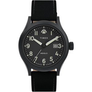 Timex Men’s Expedition North Sierra 40mm Watch – Black Strap Green Dial Silver-Tone Case(Black/Black/Black)