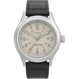 Timex Men’s Expedition North Sierra 40mm Watch – Black Strap Green Dial Silver-Tone Case(Black/Cream/Stainless Steel)