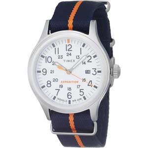 Timex Men’s Expedition Sierra 40mm Quartz Watch(Blue/White/Silver-Tone)