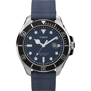 Timex Men’s Harborside Coast 43mm Watch with Silver-Tone Case & Stainless Steel Bracelet(Blue/IP Steel/Blue)