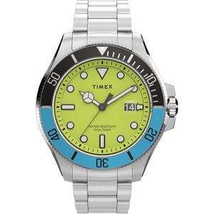Timex Men’s Harborside Coast 43mm Watch with Silver-Tone Case & Stainless Steel Bracelet(Stainless Steel)