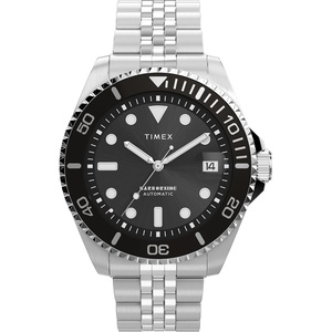 Timex Men’s Harborside Coast Automatic 40mm Watch(Silver-Tone/Silver-Tone/Black)