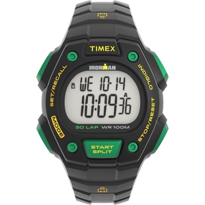 Timex Men’s Ironman Triathlon Classic 30 41mm Watch(Black/Digital/Black/Green)