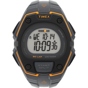 Timex Men’s Ironman Triathlon Classic 30 Oversized 45mm Watch(Gray/Orange)