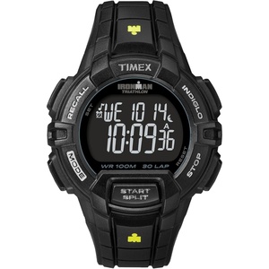 Timex Men’s Ironman Triathlon Rugged 30 44mm Resin Strap Watch(Black/Yellow Accent)