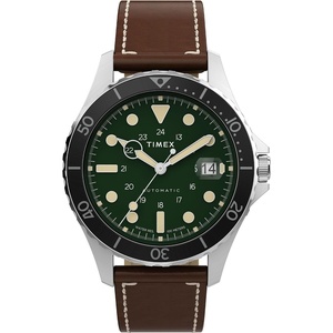 Timex Men’s Navi XL 41mm Watch(Brown/Stainless Steel/Green)