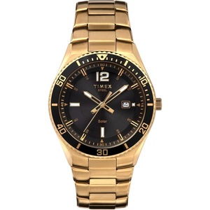 Timex Men’s Solar Premium Dress 43mm Watch(gold/blue)