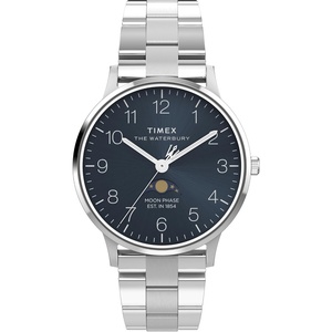Timex Men’s Waterbury Classic 40mm Watch(Stainless Steel/Stainless Steel/Blue)